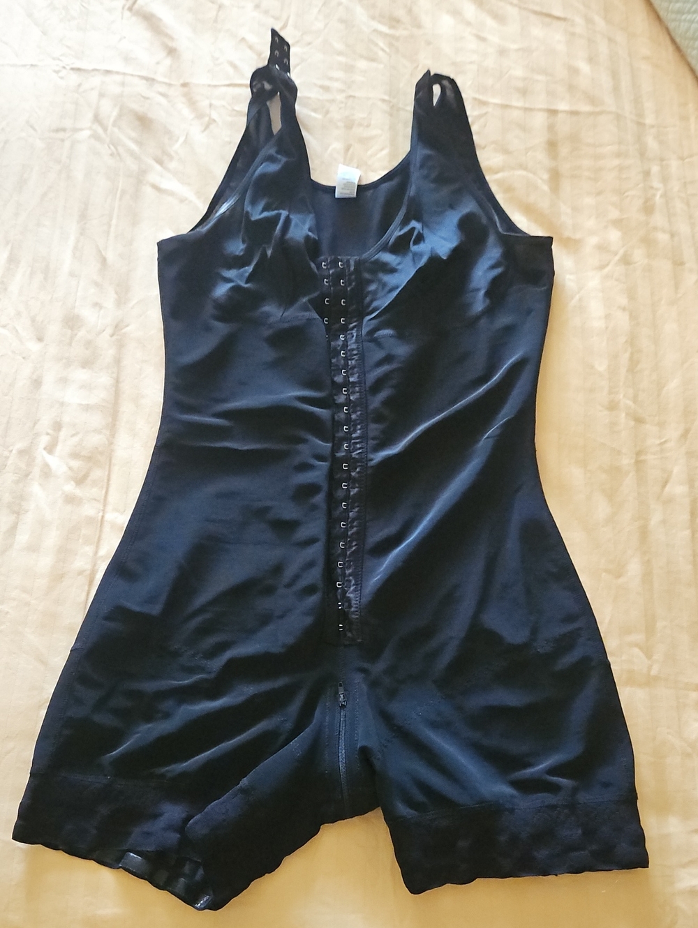 Yianna Women’s Black Shapewear Bodysuit with Front Hook Closure